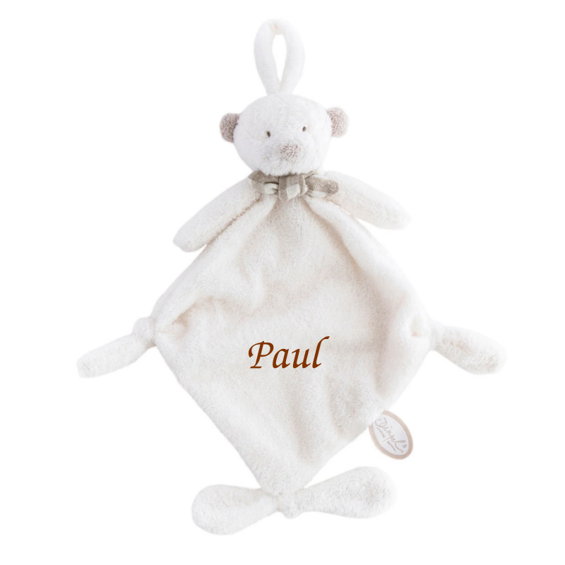  - noann the bear - comforter with soother holder white 25 cm 